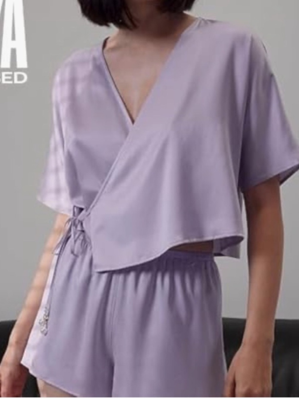 lunya Lavender Pearl Washable Silk Dolman Short Set